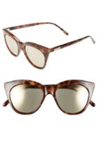Women's Le Specs Halfmoon Magic 51mm Cat Eye Sunglasses - Tortoise/ Gold Mirror