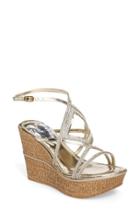 Women's Love And Liberty Selina Crystal Embellished Platform Wedge M - Metallic