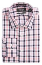 Men's Nordstrom Men's Shop Smartcare(tm) Trim Fit Check Dress Shirt .5 - 32/33 - Pink