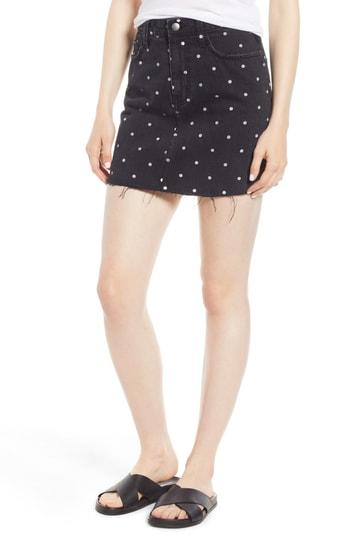 Women's Current/elliott The Five-pocket Cutoff Denim Miniskirt - Black