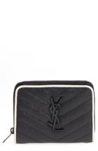 Women's Saint Laurent Monogram Zip Leather Wallet -