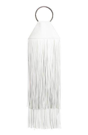 Kara Fringe Lambskin Ring Clutch - Metallic