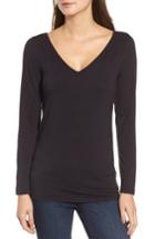 Women's Halogen Reversible V-neck Tee - Black