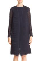 Women's Lafayette 148 New York Sheer Stripe Cardigan