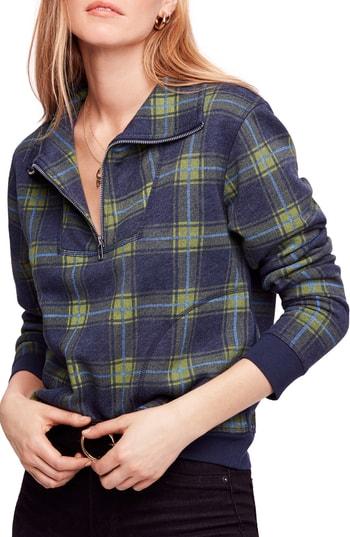 Women's Free People Why Not Quarter Zip - Blue/green