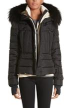 Women's Moncler Beverley Quilted Down Jacket With Removable Genuine Fox Fur Trim - Black