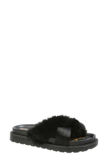 Women's Sam Edelman Bianca Faux Fur Cross Strap Sandal