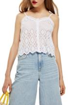 Women's Topshop Broderie Camisole Top Us (fits Like 0) - Ivory