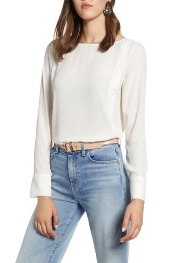 Women's Halogen Button Placket Blouse - Ivory