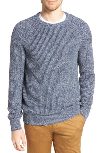 Men's J.crew Marled Cotton Crewneck Sweater - Blue