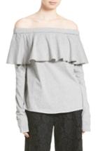 Women's Robert Rodriguez Ruffle Off The Shoulder Tee - Grey