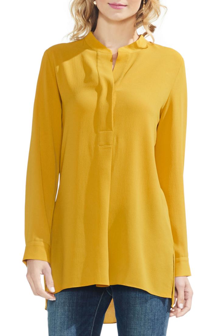 Women's Vince Camuto Soft Texture Henley Blouse - Yellow