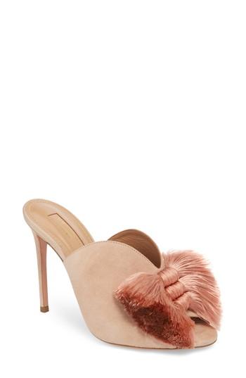 Women's Aquazzura Lotus Blossom Mule Sandal Us / 36eu - Pink