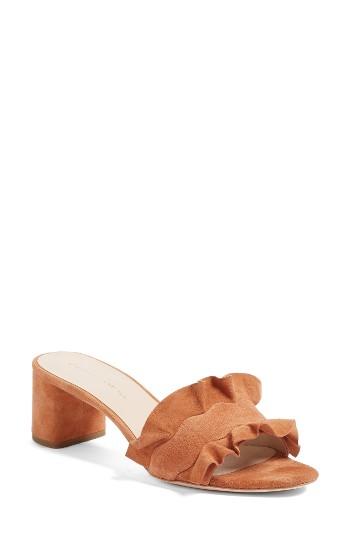 Women's Loeffler Randall Vera Ruffled Slide Sandal M - Beige