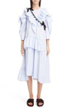 Women's Simone Rocha Stripe Ruffle Bow Dress Us / 6 Uk - Blue