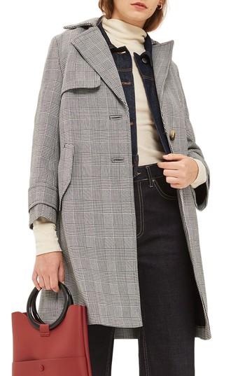 Women's Topshop Pow Bonded Coat Us (fits Like 2-4) - Black