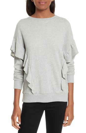 Women's Joie Agnia Ruffle Sweatshirt - Grey