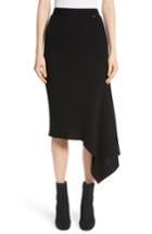 Women's St. John Collection Flat Rib Knit Asymmetrical Skirt - Black