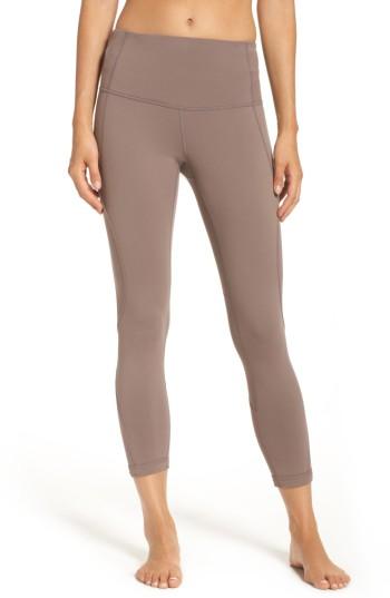 Women's Zella High Waist Lattice Midi Leggings, Size - Brown