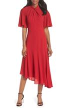 Women's Maggy London Asymmetrical Midi Dress - Red