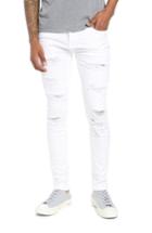 Men's Topman Skinny Spray On Ripped Jeans X 30 - White