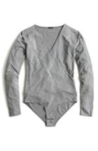 Women's J.crew Wrap Bodysuit, Size - Grey