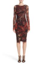 Women's Fuzzi Hummingbird Print Ruched Tulle Dress - Red
