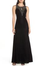 Women's Adrianna Papell Bead Embellished Gown - Black