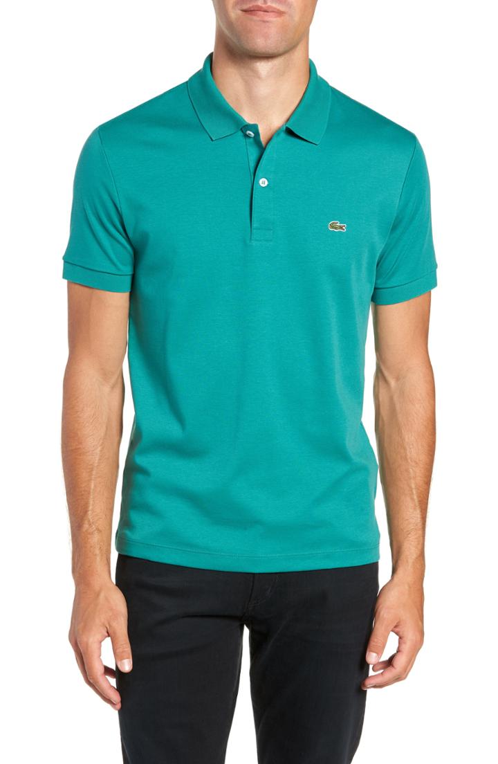 Men's Lacoste Jersey Interlock Fit Polo, Size 6(xl) - Green