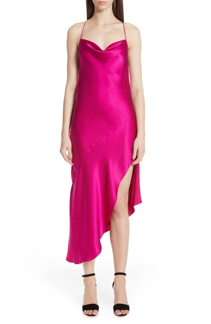 Women's Haney Hanne Bias Cut Satin Slipdress - Pink