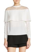 Women's Maje Sheer Shoulder Tiered Blouse