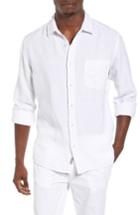 Men's Original Paperbacks Nice Trim Fit Linen Sport Shirt - White