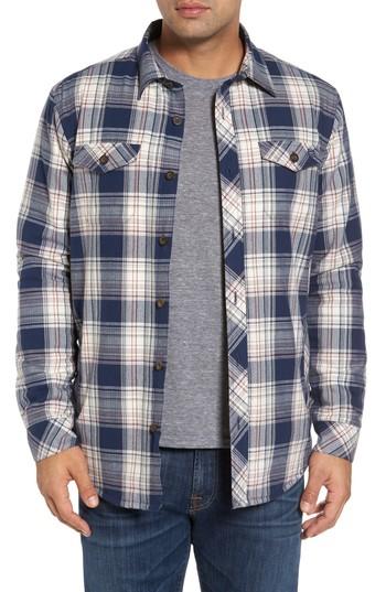 Men's Jack O'neill California Fleece Lined Flannel Shirt Jacket - Blue/green