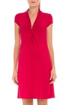 Women's Olian Maternity Wrap Dress - Red