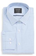 Men's Nordstrom Men's Shop Tech-smart Traditional Fit Check Stretch Dress Shirt .5 - 32/33 - Blue
