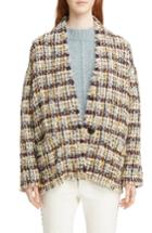 Women's Isabel Marant Wool Blend Tweed Coat Us / 34 Fr - White