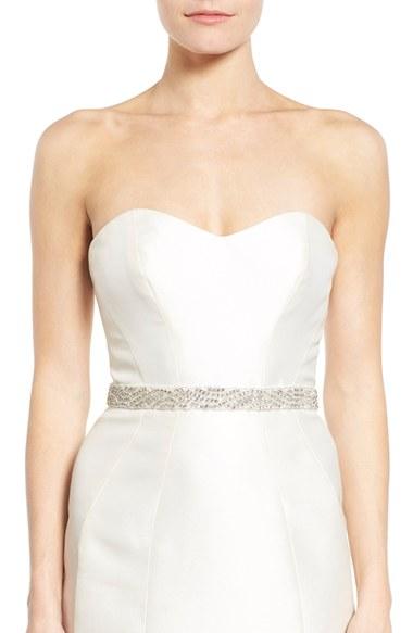 Women's Nina 'pazely' Crystal Sash, Size - Ivory Organza