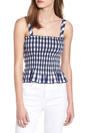Women's Ten Sixty Sherman Gingham Smocked Tank - Blue