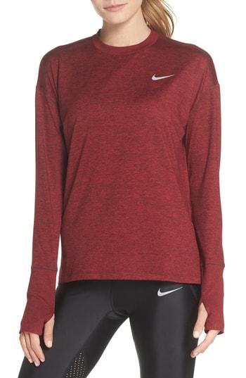 Women's Nike Dry Element Crewneck Top - Burgundy