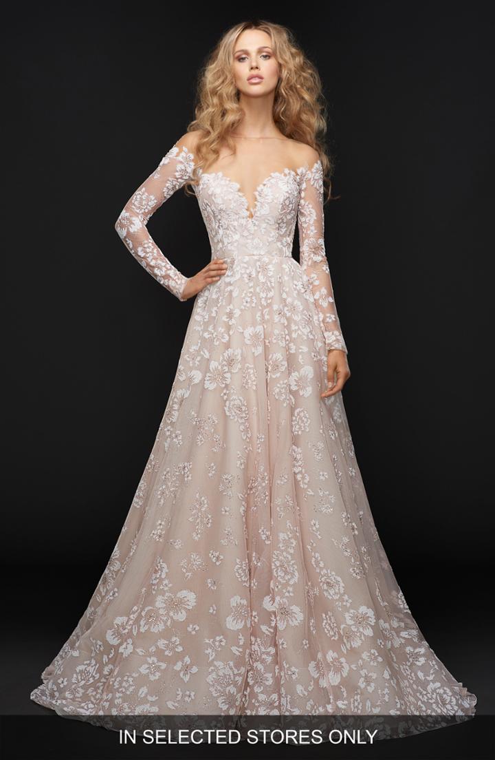 Women's Hayley Paige Stevie Illusion Off The Shoulder Gown