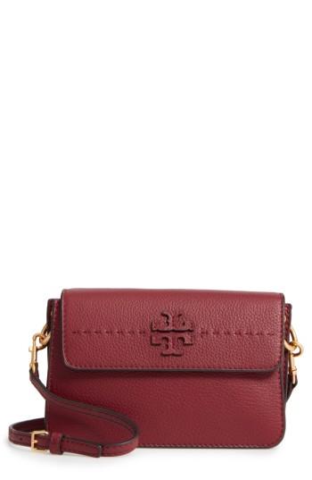Tory Burch Mcgraw Leather Shoulder Bag - Red