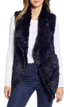 Women's Love Token Faux Fur Vest - Blue
