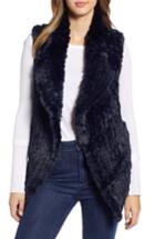 Women's Love Token Faux Fur Vest - Blue
