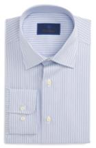Men's David Donahue Regular Fit Stripe Dress Shirt 34/35 - Purple