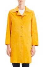 Women's Theory Piazza Leather Coat, Size - Yellow