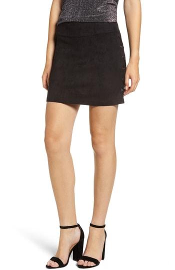 Women's David Lerner Side Lace Skirt - Black
