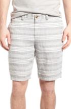 Men's 1901 Stripe Linen Shorts - Grey