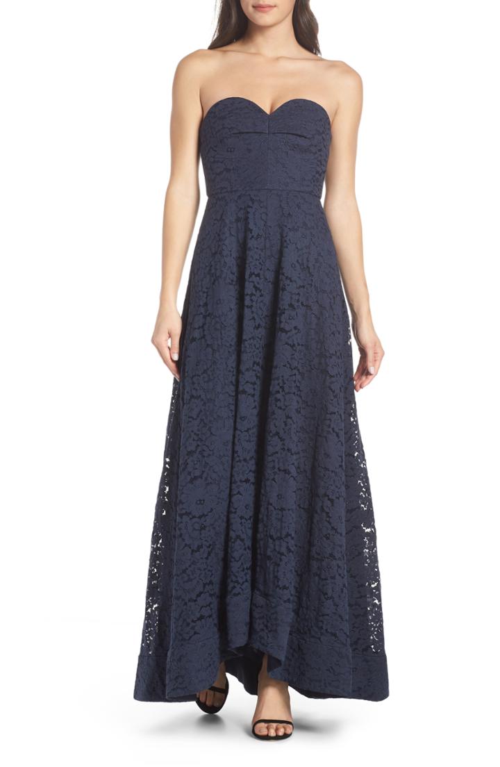 Women's Keepsake The Label Sunshine Strapless Lace Gown - Blue