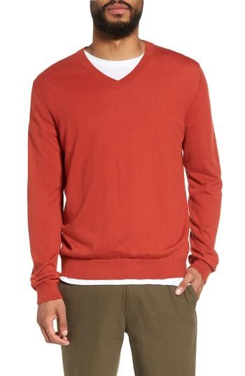 Men's Vince Slim Fit Cashmere V-neck Sweater - Orange
