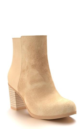 Women's Shoes Of Prey Block Heel Bootie .5 A - Beige
